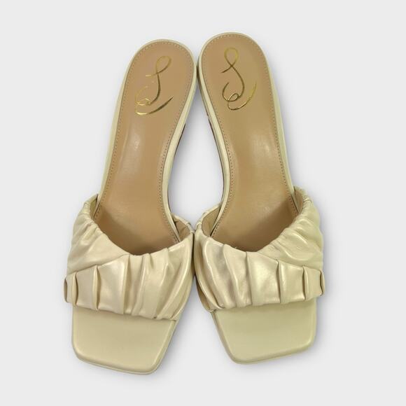 Sam Edelman Kittie Heeled Slide Sandals Cream Size 10.5 - Picture 2 of 8